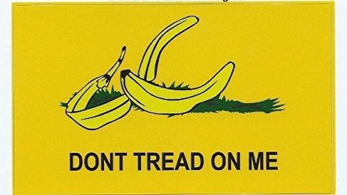 StickerTalk 5in x 3in Banana Gadsden Dont Tread on Me Flag Bumper Magnets Magnet