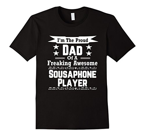 Mens Proud Dad Awesome Sousaphone Player Marching Band Shirt Medium Black - Thumbnail 2