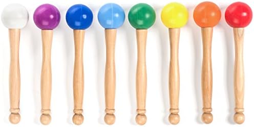 Rubber Mallet for Crystal Singing Bowl, Durable Wood Handle, Beautiful Colors (Dark Blue)
