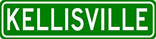 KELLISVILLE Sign - Personalized KELLIS Last Name Sign - Aluminum - 6 x 24 Inches