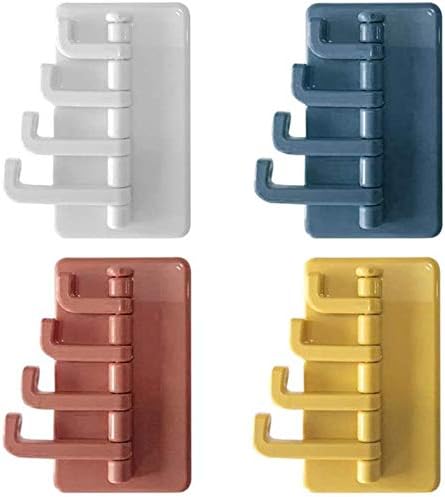 Adhesive Hooks for Hanging Hooks for Hanging Adhesive Hooks, 4PCS Organ Strong Wall Hooks, Wall Mounted Waterproof Kitchen Bathroom Storage Rack Hook, Clothes Hat Scarf Glasses Key Hanger Bag Holder
