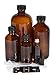 Vivaplex, Amber, Glass Bottle Set, 16oz (x2), 8oz (x2) with Trigger Sprayers. 4oz (x4), 2oz (x4) with Fine Mist Sprayers, 10 ml Stainless steel Roller Bottles (x4) - Plus Accessories