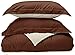 Sweet Home Collection 3 Piece Reversible Polyester Microfiber Goose Down Alternative Comforter Set with Pillow Shams, Full/Queen, Chocolate/Cream