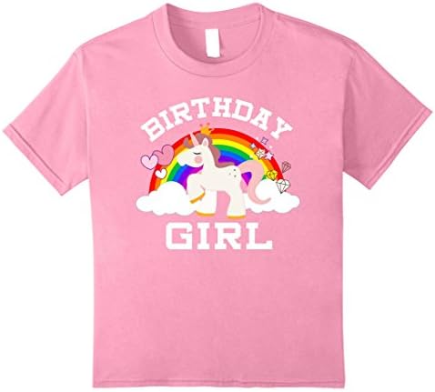 unisex-child Unicorn Birthday Girl Rainbow Fantasy Fairy Tale T-shirt 8 Pink