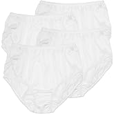 Teri Women's 331 Plain Jane Classic Nylon Silky-Smooth Lightweight Breathable Full Coverage Brief Panty - 4 Pack