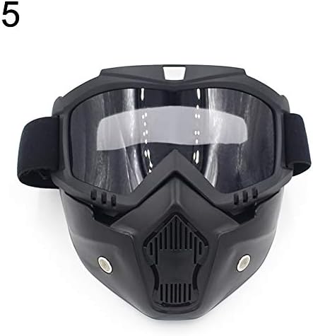 dljztrade Detachable Goggle Helmet Glasses Universal Motorcycle Ski Bike Open Face Mask (1Pcs)