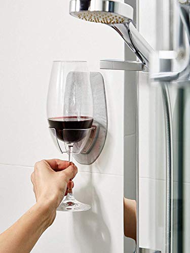 Ljnuanrg Bathtub Wine Rack Plastic Wine Glass Holder for The Bath Shower Red Wine Glass Holder (Gray, ONE) - Thumbnail 5