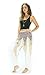 Womens Peacock Print Smocked Waist Harem Pants White,White,One Size
