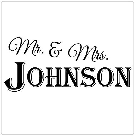 52"x22" CUSTOM Personalized LAST NAME Mr. and Mrs. Name Wall Decal Sticker Decoration Art Mural Home Decor