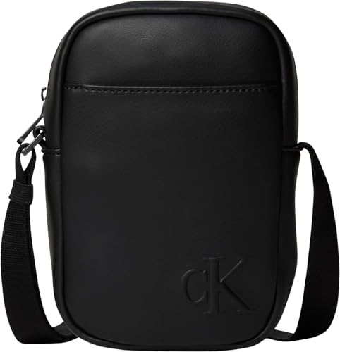 Bolso Crossbody Hombre Bold Slim Reporter con cierre de cremallera, Negro (Black), Talla Única