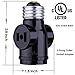 E26 Light Socket to Plug Adapter, 2 Pack Heat-Resistant 2/3 Prong Light Socket Outlet Light Bulb Plug Adapter, Polarized Light Socket Adapter Splitter Converter for Garage Porch (1, Black)