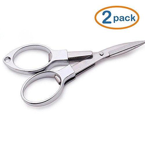 LOHOME Folding Scissors - Portable and Safe Stainless Steel & Alloy Telescopic Anti-rust Cutter Emergency Cutting Tool for Home & Office (Pack of 2)
