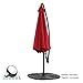 COBANA 10' Offset Hanging Patio Umbrella Freestanding Outdoor Parasol Adjustable Market Umbrella, 250g/sqm Polyester, Red