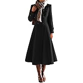 Mywinway Long Wool Coats for Women Fall Winter Double Breasted Peacoat Jackets Maxi Trendy Trench Coat