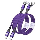 EndlesShine USB Cable Type C to C PD 240W(1Pack 10ft) USB2.0 480MBPS & Data Transfer Cable 180° & 360° Rotation Charge Cables Phone Charge Cord for Type C Devices (Purple)