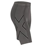 2XU Men's HYOPTIK Compression Shorts, Steel/Black Reflective, Large