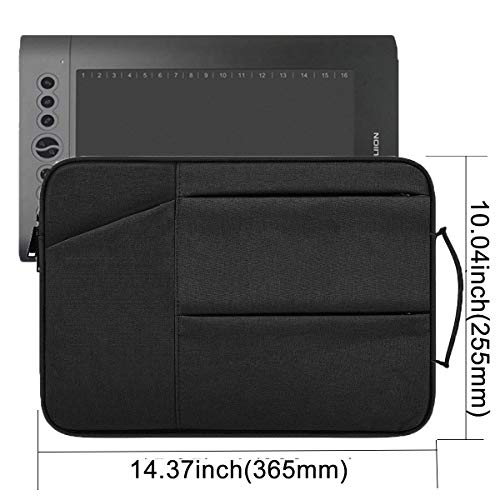 Drawing Tablet Case Carrying Bag with Artist Glove Graphics Tablet Sleeve Protective Bag for Huion H610 Pro, HS610, Xp-Pen Deco 01, Star 06, Ugee M708 and VEIKK A30, A50 (Light Gray)