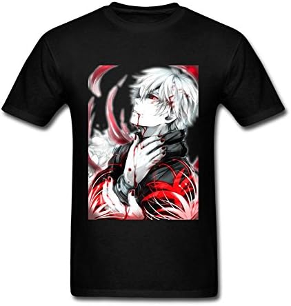 FQYPMC Man 100% Cotton Tokyo Ghoul Tshirts Black XL