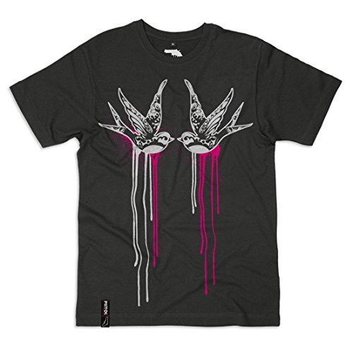 Pistol Boutique Hommes Couleur Charbon Ras De Cou Hirondelle