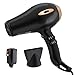 Hair dryer Pro AC motor Ionic & Ceramic fast 1875W Long Life blow dryer by Asavea (black)