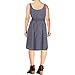 Nine West Women's Sleeveless Belted Fit and Flare Dress with Pleats, Pewter, 16