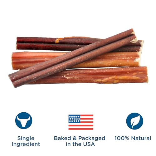 Best Bully Sticks 6 Inch Odor-Free Bully Sticks - 20 Count (Pack of 1) - Bulk Bag, Odorless Natural Grass-Fed Beef, Easily Digestible, No Grain or Rawhide, Ideal for Big Breeds