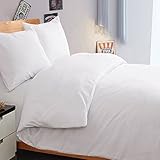 NTBAY 3 Pieces Duvet Cover Set Solid Color Microfiber with Hidden Zip(Twin, White)