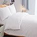 NTBAY 3 Pieces Duvet Cover Set Solid Color Microfiber with Hidden Zip(Twin, White)