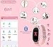 Fitness Tracker,Women Smart Fitness Watch, Heart Rate Monitor Smart Bracelet IP67 Waterproof Smart Bracelet with Health Sleep Activity Tracker Pedometer for Smartphone (Rose Gold+H)