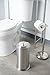 Freestanding Toilet Paper Holder with Lid by Maya | Newly Redesigned to Fit Large and Mega Rolls, Solid Metal Construction, Brushed-Nickel Finish, No Assembly Required