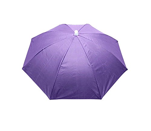 Purple Umbrella Hat Headwear for Fishing Sun Rain - Thumbnail 2