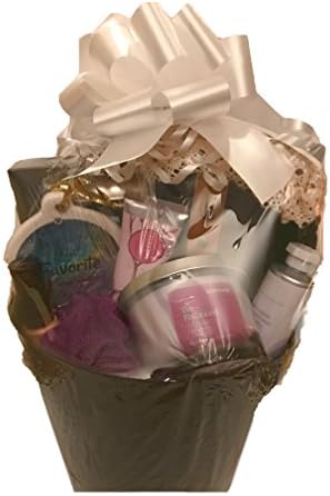 Sweet Sentiment Spa Gift Set Basket Brush Body Lotion Bath Salt Scented Candle Porcelain Ornament Photo Frame