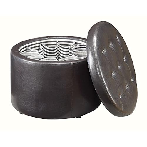 Convenience Concepts Designs4Comfort Modern Round Shoe Ottoman, Espresso Home & Kitchen, Furniture, Accent Furniture, Ottomans & Storage Ottomans
