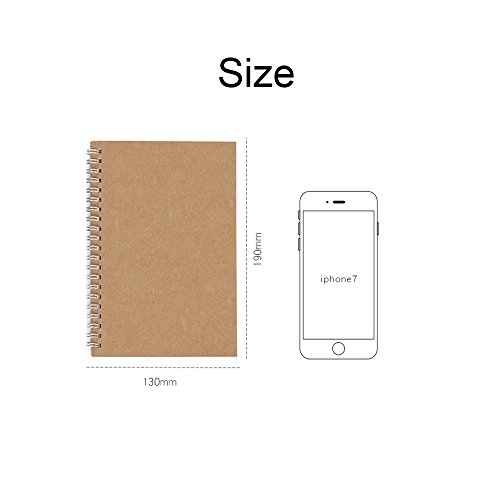 Soft Cover Spiral Journal Notebook (2-Pack), Alloyseed Wirebound Journal Memo Notepads Diary Notebook Planner Acid-free Cream White Thick Paper, 100 Pages, 50 Sheets Khaki (Grid) - Thumbnail 5