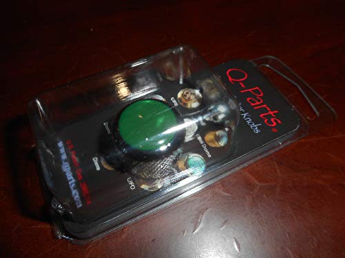 Q-Parts Dome Knob, GREEN PEARL ON CHROME, KCD-0065