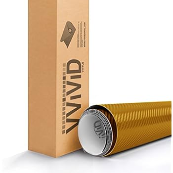 VViViD XPO Dry Carbon Fiber Gold Vinyl Wrap Roll with Air Release Technology (1ft x 5ft)