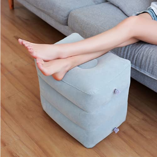 Beauenty Portable Inflatable Travel Foot Rest Pillow,adjustable Three Layers Height Pillow For Airplanes,Cars,Trains,Kids To Sleep On Long Flights，suitable For Office,Home And Any Travel（Grey）