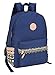 Veenajo Casual Lightweight Canvas Backpacks Cute Bookbag Shoulder Bag School Backpack for Teen Blue