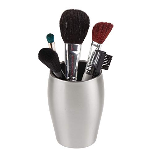 image for MetroDecor mDesign Stainless Steel Soap Dispenser Pump, Toothbrush Hol