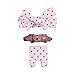 Distroller Neonate Nerlie Girl Clothing Pink & Gray Polka Dot Sweater with Headband Bow & Shoes - Mexico KSI-Merito Exclusive