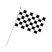 25 Pieces Checkered Flag 8 x 5.5 Inch Racing Polyester Flags on Plastic Stick, Black & White Checkered Flag Racing Pennant Banner Flags, Decorations Supplies For Racing, Race Car Party, Sport Events