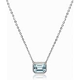 JOYJOD 925 Sterling Silver Pendant with Natural Topaz Necklace