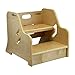 Little Partners Toddler Step Up Stool | Wooden Step Stool with 2 Position Height Adjustment for Kitchen, Bathroom and Nursery (Natural)