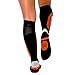 Pure Athlete Elite Wool Race Ski Socks - Warm Comfortable Snowboard/Skiing Socks (Black/Orange, Large/X-Large)