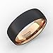 Duke Collections 8mm Black Rose Gold Tungsten Rings for Men Durable Matte Brushed Finish Dome Surface Two Tone Tungsten Carbide Ring Mens Wedding Band Comfort Fit(12)