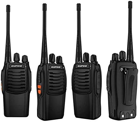chifans Walkie Talkies, Rechargeable Two Way Radio Handheld Transceiver With LED Light Voice Prompt Long Range And Earpieces