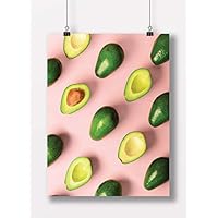 HELLOBOKETTO Pink Avocado Pattern Modern Art Print