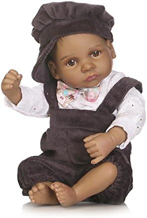 SCDOLL Reborn Baby Dolls Full Silicone Body Lifelike MINI African American Newborn Boy Baby Dolls 10 inch