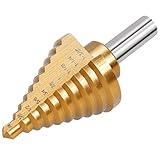 Vastar Titanium Step Drill Cone Drill Bits, High Speed Steel 10 Steps 1/4" to 1-3/8"