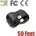 iMBAPrice 50 Feet Long Telephone Extension Cord Phone Cable Line Wire - Black